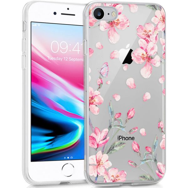 imoshion Design Hülle iPhone SE (2022 / 2020) / 8 / 7 / 6s - Blume - Rosa