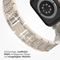 Selencia Sparkle Armband für das  Apple Watch Series 1 t/m 9 / SE (38/40/41 mm) | Series 10 / 11 (42 mm) - Champagne Gold