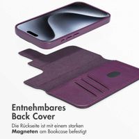 Accezz 2-in-1 Klapphülle aus Leder mit MagSafe für das iPhone 15 Pro - Heath Purple