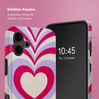 Selencia Vivid Tough Back Cover MagSafe für das iPhone 16 - Double Hearts Rubine Red Lilac