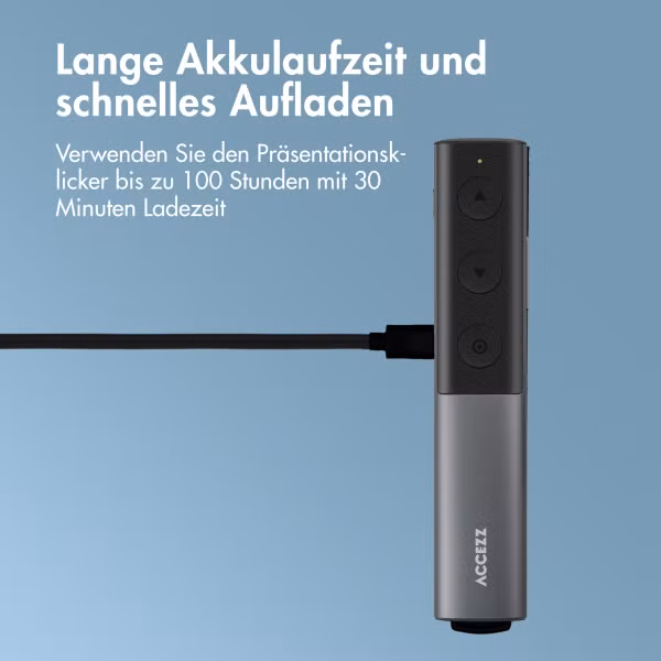 Accezz Präsentations-Klicker - Presenter mit Laserpointer - Schwarz