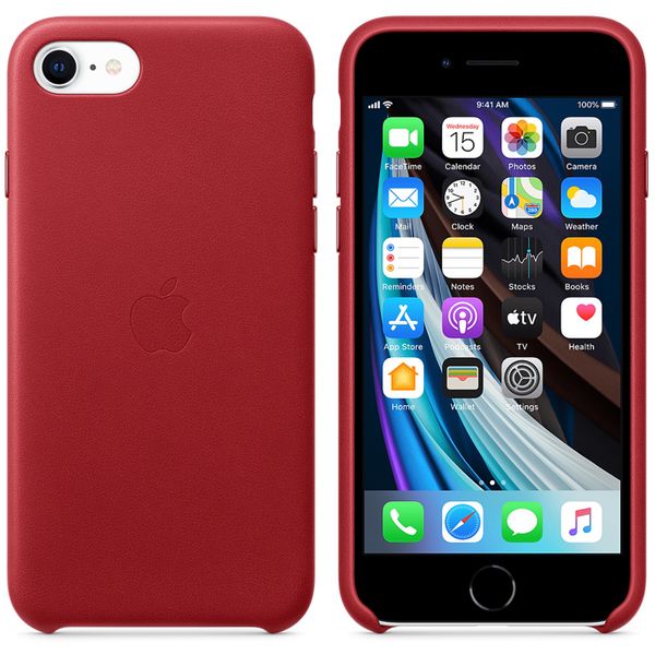 Apple Leder-Case für das Apple iPhone SE (2022 / 2020) - Red