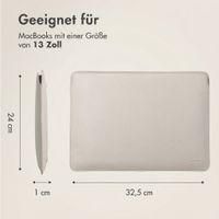 Accezz Leather Laptop Hülle Apple MacBook 13 Zoll - Laptop Sleeve - Beige