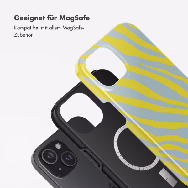 Selencia Vivid Rückabdeckung mit MagSafe Apple iPhone 15 - Zebra Winter Sky Titanium Yellow