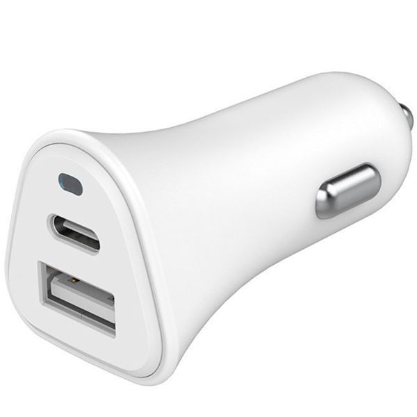 Just Green ﻿Autoladegerät - Recycelbar - USB-C & USB-A - 5,4 A - Weiß