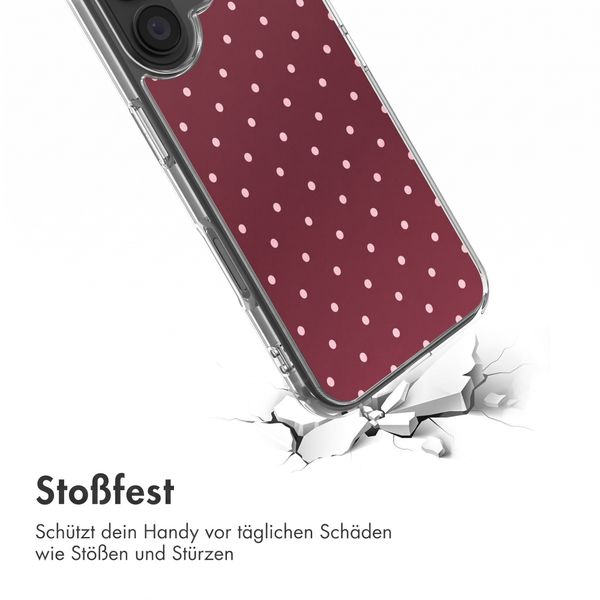 imoshion Design Hülle Apple iPhone 16 - Polka Dot Bordeaux