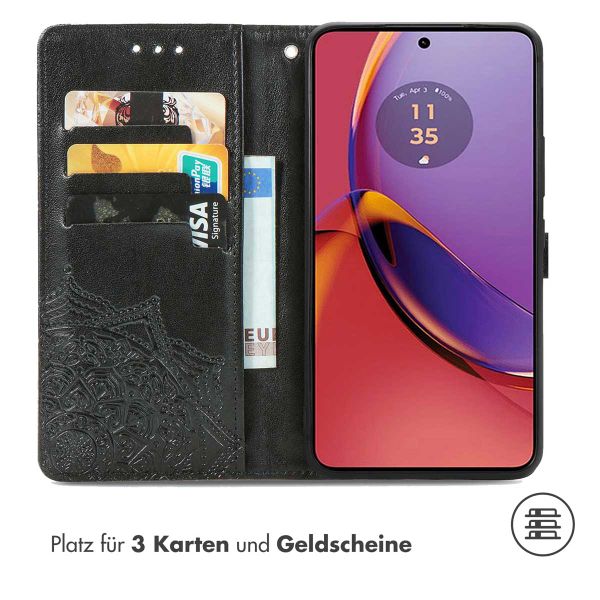 imoshion Mandala Klapphülle für das Motorola Moto G84 - Schwarz