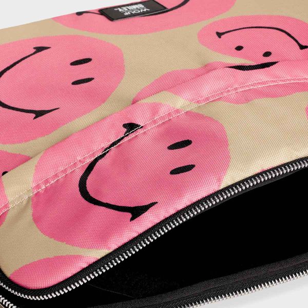 Wouf Smiley Laptop Hülle 15-16 Zoll - Laptop Sleeve - Rosa