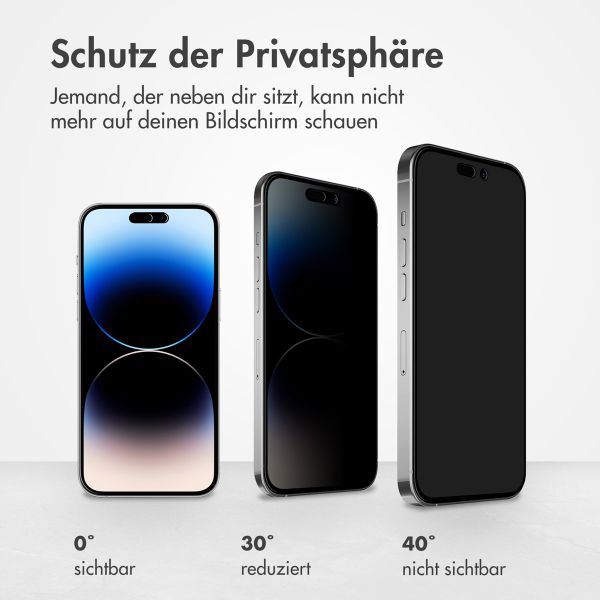 Accezz Privacy Displayschutz aus gehärtetem Glas für das iPhone 14 Pro