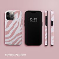 Selencia Vivid Back Cover Apple iPhone 15 Pro Max - Colorful Zebra Old Pink