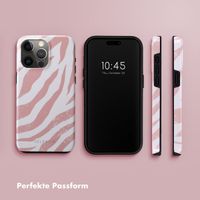 Selencia Vivid Tough Back Cover für das iPhone 15 Pro Max - Colorful Zebra Old Pink