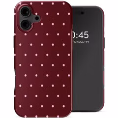 Selencia Vivid Back Cover Apple iPhone 16 - Happy Dots Burgundy