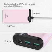 imoshion Powerbank - 20.000 mAh - Schnelles Aufladen und Power Delivery - Rosa