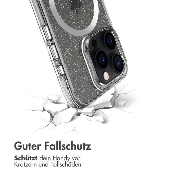 imoshion Glitzer Back Cover mit MagSafe für das iPhone 15 Pro - Silber