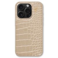 iDeal of Sweden Vegan Leather Back Cover Apple iPhone 15 Pro - Warm Beige Croco