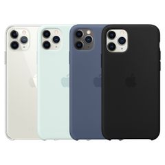 Apple 4 Pack Clearcase + Silikon-Case für das iPhone 11 Pro Max - Clear + Seafoam + Alaskan Blue + Black