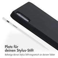 Accezz Liquid Silicone Back Cover mit Stifthalter Apple iPad Pro 12.9 (2022) / Pro 12.9 (2021) / Pro 12.9 (2020) - Schwarz