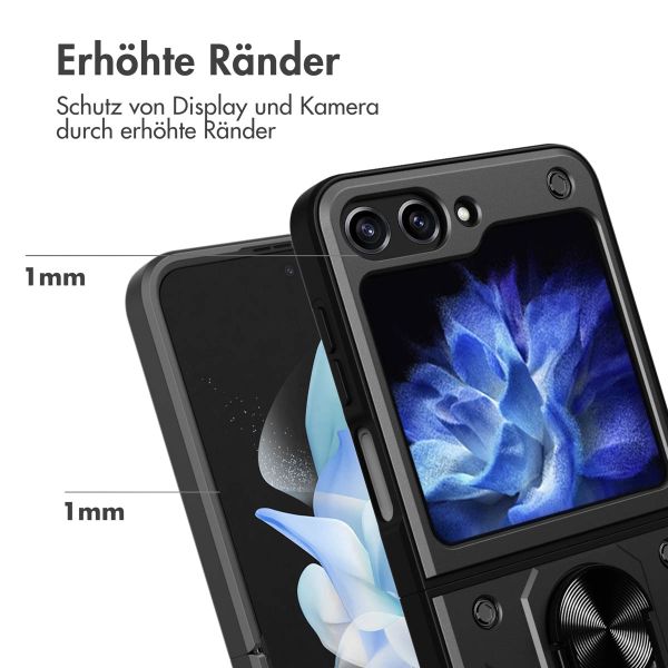 imoshion Rugged Back Cover mit Ring Samsung Galaxy Z Flip 5 - Schwarz