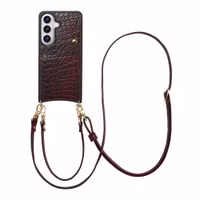 Selencia Nova Croco HandyHülle mit Kordel und Kartenhalter Samsung Galaxy S26 - Choco Brown
