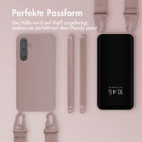 Selencia SilikonHülle mit abnehmbarem Band Samsung Galaxy A35 - Sand Pink