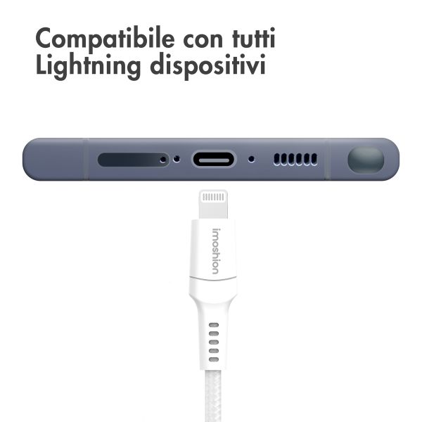 imoshion ﻿Lightning- auf USB-C-Kabel – nicht MFi-zertifiziert – Geflochtenes Gewebe – 1 m – Weiß