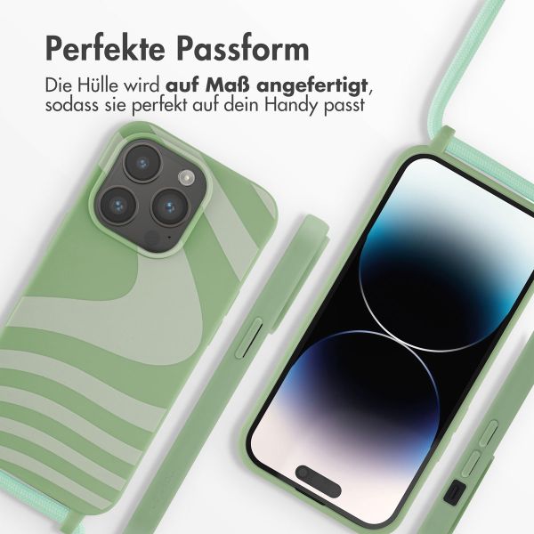 imoshion Silikonhülle design mit Band für das iPhone 14 Pro - Retro Green