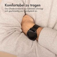 Accezz Mattes Titanstahlarmband -   Garmin 22 mm Anschluss - Schwarz