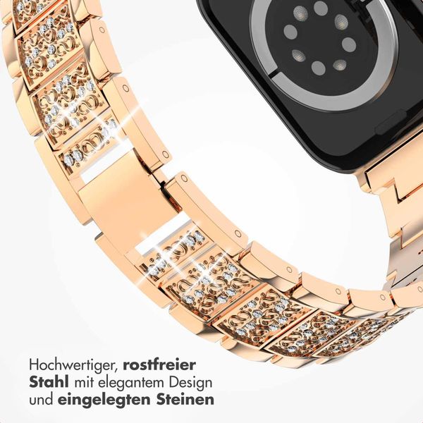 Selencia Sparkle Armband für das  Apple Watch Series 1 t/m 9 / SE (38/40/41 mm) | Series 10 / 11 (42 mm) - Rosé gold