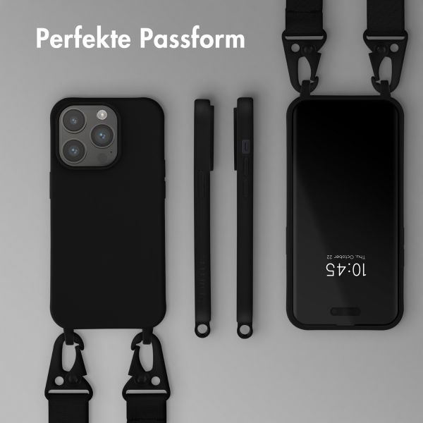 Selencia SilikonHülle mit abnehmbarem Band Apple iPhone 14 Pro - Schwarz