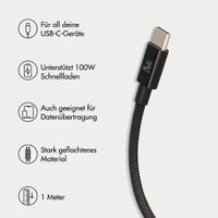 imoshion Wandladegerät - Netzteil - 2x USB-C 40 W + geflochtenes USB-C-zu-USB-C-Kabel 100 W - 1 Meter - Schwarz