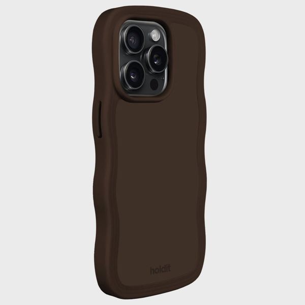 Holdit Wavy Case für das iPhone 15 Pro Max - Chocolate