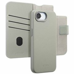 Accezz 2-in-1 Klapphülle aus Leder mit MagSafe Apple iPhone 16e - Light Grey