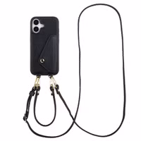 Selencia Sera HandyHülle mit Kordel und Umschlag-Kartenhalter Apple iPhone 17 - Schwarz