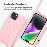 imoshion Silikonhülle design mit Band für das iPhone 14 - Retro Pink