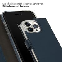 Selencia Echtleder Klapphülle für das iPhone 14 Pro - Blau