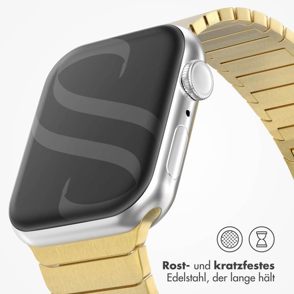 Selencia Gliederarmband aus Edelstahl für die Apple Watch Series 1 bis 10 / SE / Ultra (2) (44/45/46/49 mm) - Gold