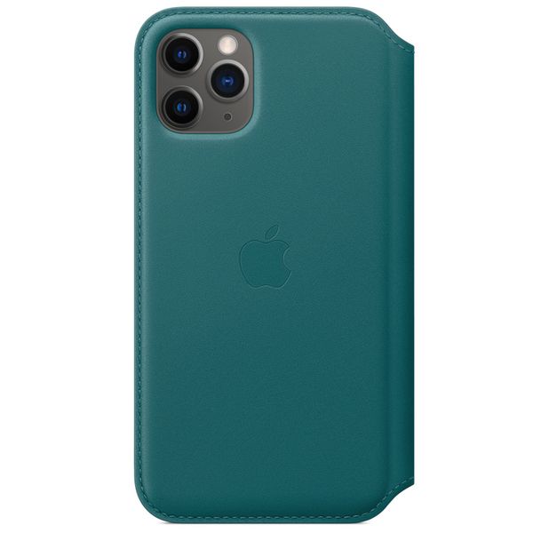 Apple Leather Folio Klapphülle für iPhone 11 Pro - Peacock