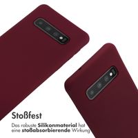 imoshion Silikonhülle mit Band für das Samsung Galaxy S10 - Dunkelrot