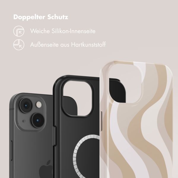 Selencia Vivid Tough Back Cover mit MagSafe für das iPhone 14 - Desert Waves Beige