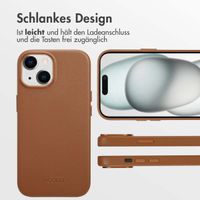 Accezz MagSafe Leather Backcover für das iPhone 15 - Sienna Brown