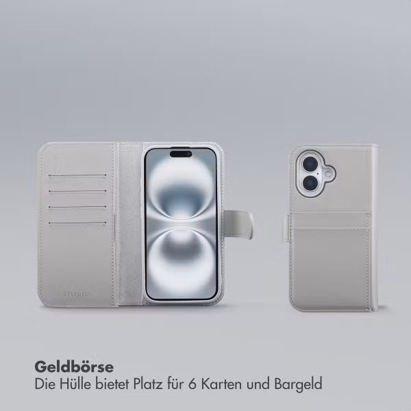 Selencia Olyn Abnehmbare Bookcase mit MagSafe Apple iPhone 16 - Grau