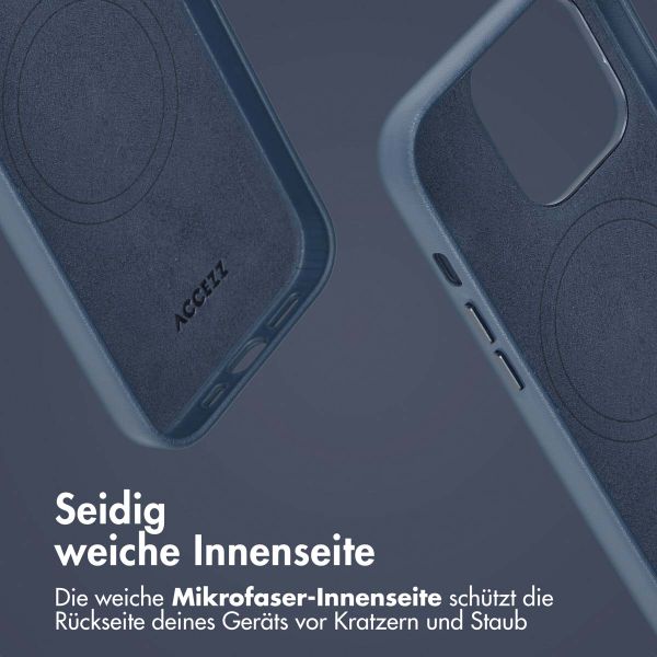 Accezz 2-in-1 Klapphülle aus Leder mit MagSafe für das iPhone 14 Pro - Nightfall Blue