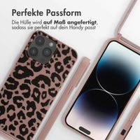 imoshion Silikonhülle design mit Band für das iPhone 14 Pro Max - Animal Pink