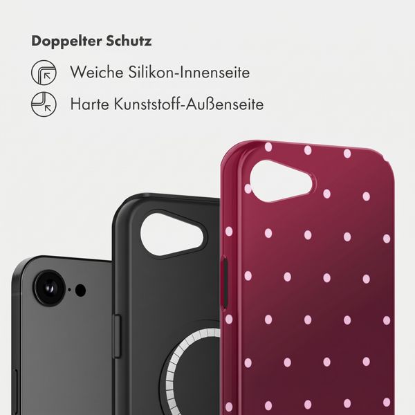 Selencia Vivid Rückabdeckung mit MagSafe Apple iPhone 17e / 16e - Happy Dots Burgundy