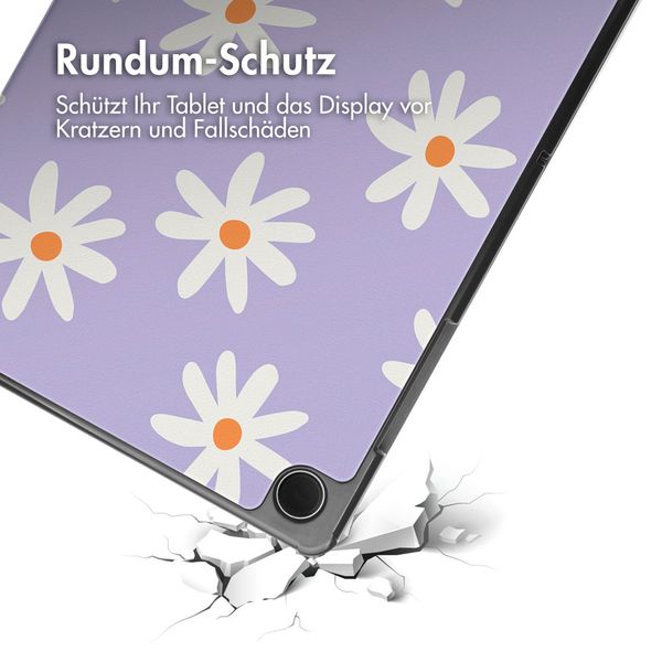 imoshion Design Trifold Klapphülle für das Samsung Galaxy Tab A9 Plus - Flowers Distance