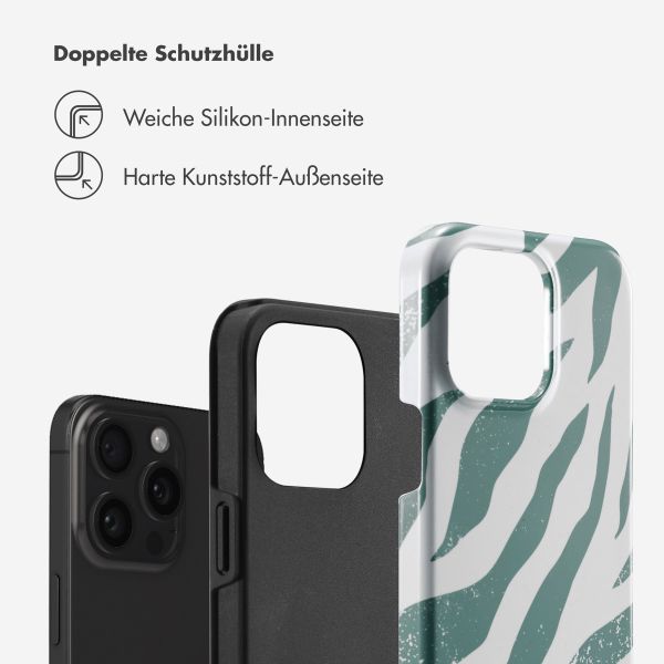 Selencia Vivid Back Cover Apple iPhone 15 Pro Max - Colorful Zebra Pine Blue