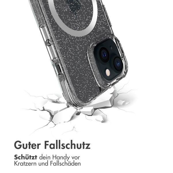 imoshion Glitzer Back Cover mit MagSafe für das iPhone 15 - Silber