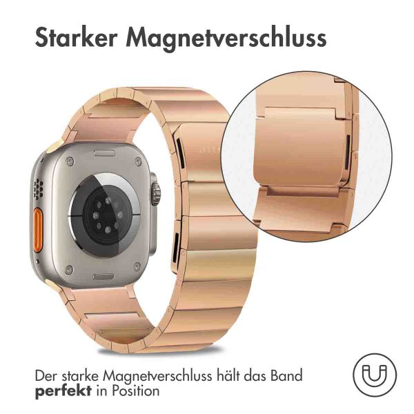 Selencia Edelstahl Magnetarmband für das Apple Watch Series 1 bis 11 / SE / Ultra (44/45/46/49 mm) - Rose Gold