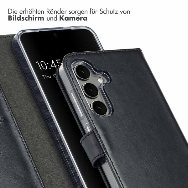 Selencia Echtleder Klapphülle Samsung Galaxy S25 - Schwarz