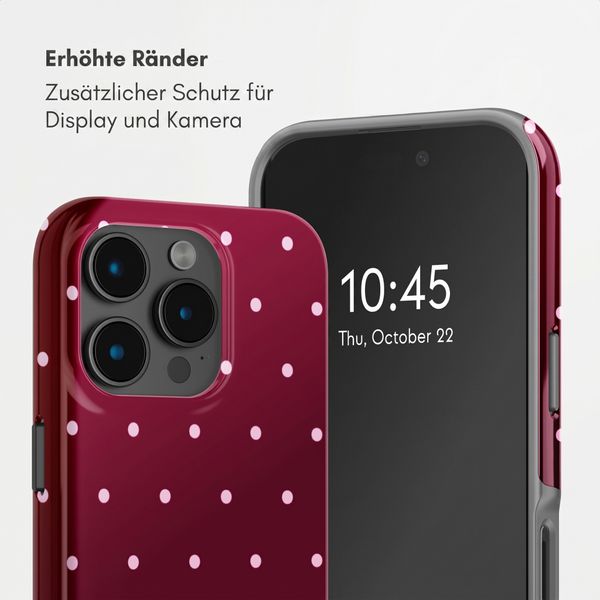 Selencia Vivid Rückabdeckung mit MagSafe Apple iPhone 15 Pro - Happy Dots Burgundy